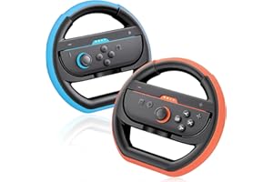 Deruitu In 2 Packs Lenkräder Kompatibel mit Nintendo Switch 2 Controller, Switch 2 Racing Wheels Controller-Zubehör für Mario Kart 8 Deluxe (Nintendo Switch 2)