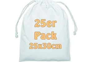 Cottonbagjoe borsa in cotone con coulisse | 25 x 30 cm | non stampato | Öktex-100 | borsa per cosmetici | borsa per calzini | borsa in tessuto per dipingere | borsa per gioielli, borsa per la spesa