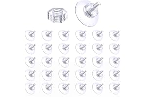 Mrltau 30 ventosas fuertes de PVC con tuerca moleteada (M5), gancho de ventosa con rosca, para mesa de cristal, tornillo para la suspensión diaria.