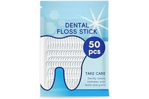 COBEFY 50 Count Unflavored Dental Floss Picks, Shred-Resistant Floss for Deep Cleaning Tight Teeth Deep Cleaning Daily Oral Care, Easy Take Out Sealed Bag Portable Traveling Package On The Go(Pack of 1)