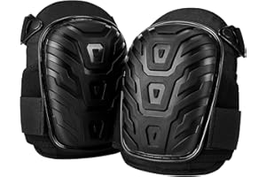 ENMAYODE Knee Pads Work,Knee Pads with Heavy Duty Foam Padding and Gel Cushion,Strong Double Straps and Adjustable Easy-Fix Clips for Men,Women,Construction,Flooring,Gardening,Cleaning and DIY (Black)