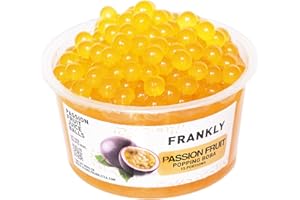 FRANKLY Popping Boba al Frutto della Passione, barattolo da 450gr - Per Bubble Tea, Yogurt, Torte e Dolci
