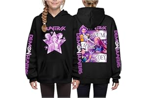 YIDYFA Demons Hunters Sweat à Capuche Fille Sweatshirt à Manches Longues,Style Y2K Streetwear Imprimés,Pull Hoodie pour Fans,Garçons et Femme Décontractés