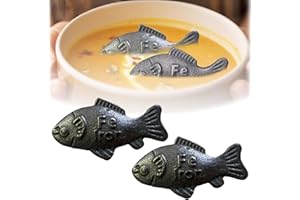 WORUIB 2 Pack Lucky Irons Fish for Cooking, Iron Fish for Iron Deficiency,Natural Irons Supplement for Daily Use, Ideal for Camping and Gift Giving, Effective and Safe Cooking Tool