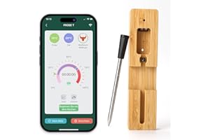 SHTALHST Wireless Meat Thermometer with 𝟭-𝗦𝗲𝗰𝗼𝗻𝗱 Rapid Temperature Measurement, 𝗕𝗹𝘂𝗲𝘁𝗼𝗼𝘁𝗵 𝗖𝗼𝗻𝗻𝗲𝗰𝘁𝗶𝗼𝗻 𝗮𝗻𝗱 𝗜𝗣𝗫𝟳 𝗪𝗮𝘁𝗲𝗿𝗽𝗿𝗼𝗼𝗳 - Perfect BBQ Accessories by PROBE TEMP App