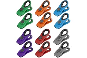 HOAAIGO 12PZ Chiudi Sacchetti Magnetico, Clip Magnetiche Chiusura per Alimenti Clips di Tenuta Riutilizzabile Clip per Sigillare Magnetici Frigo Snack Clip Sigillare e Mantenere Freschi in Plastica
