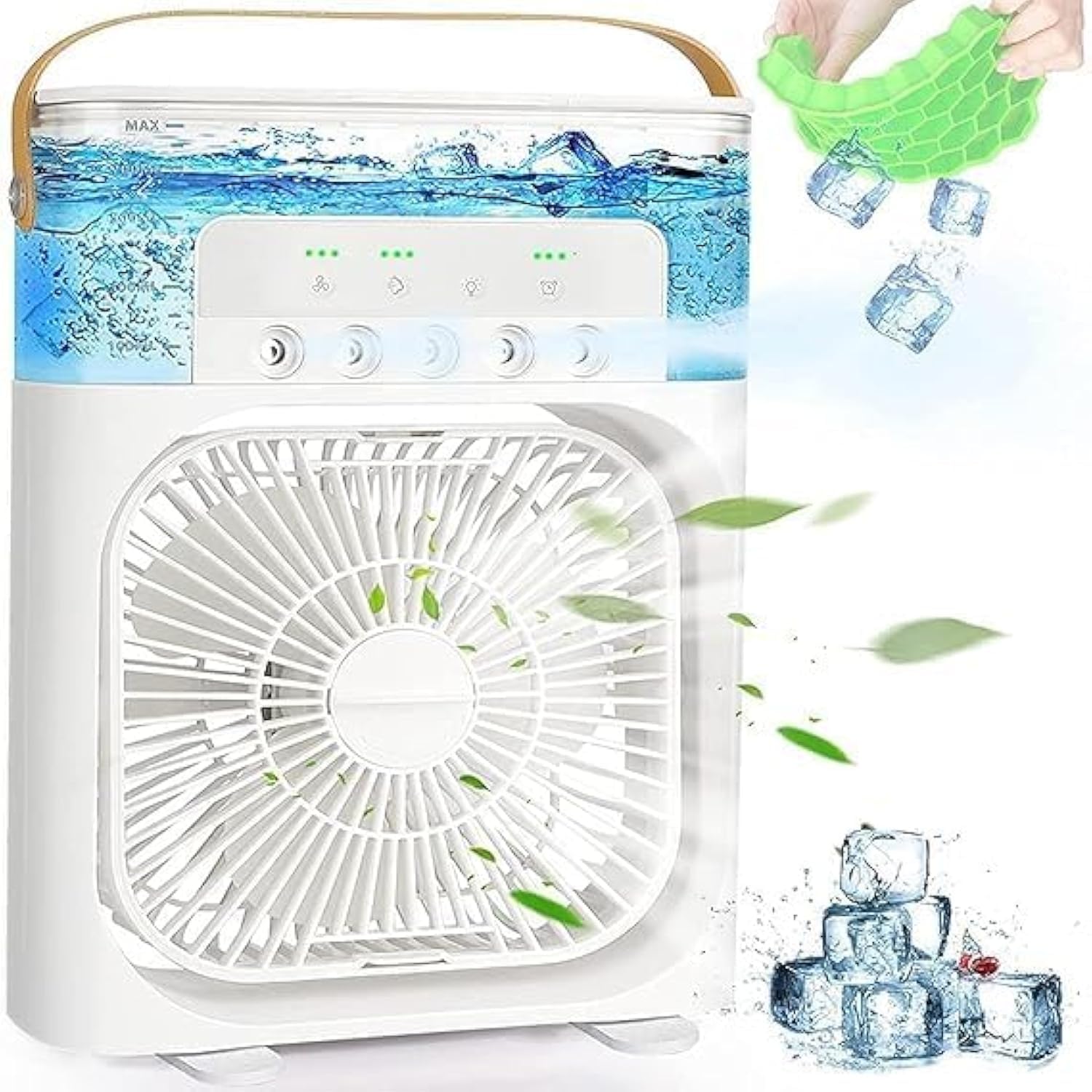 KINZILLA Portable Air Conditioner - Small Personal Air Cooler Quiet AC Portable Mini Computer Cooling Fan USB Powered 1/2/3H 