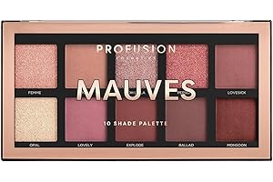 Profusion Cosmetics Mauves 10 Shade Eyeshadow Palette (blendable multi-finish neutrals and dusty rose to plummy hues)