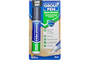 RAINBOW CHALK MARKERS LTD Large Grout Pen Dark Grey - Revives & Restores Stained Tile Grout Leaving a Clean Fresh Look