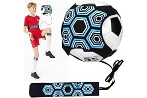 AOZBZ Football Kick Trainer, Soccer Training, Aids Hands Free Throw Sole Practice Equipment, for Kids and Adults with Adjustable Belt Elastic Rope Fits Ball 3, 4,and 5