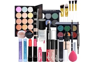 BRILLIANTDAY Kit de Maquillaje, Set Maquillaje Mujer, Estuche Maquillaje Mujer, Set de Regalo de Maquillaje Kit de Inicio Completo con Sombras de Ojos, Fundación, Maletín Maquillaje para Niñas Mujeres