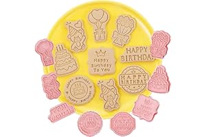 XONGSYUE Cumpleaños Moldes Galletas, 8pcs Cortadores de Galletas, 3D Plástico moldes galletas, moldes galletas infantiles, cookie cutter, para Cookie, Fondant, Decoración de Pasteles