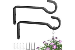 saffruff 2er-Pack 15.2cm wandhaken für blumenampel,Pflanzenhalterung Blumenampelhalter,Hängepflanzenhalter aus Eisen zum Aufhängen von Pflanzen im Freien, Pflanzenwandhaken, Laternenhaken