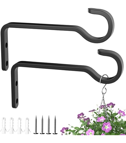 thumbnail: Pickpiff Plantenhaken 20 Cm - Set Van 2, Zwart Metaal, Voor Binnen En Buiten Om Potten, Manden Of Vogelvoeders Op Te Hangen