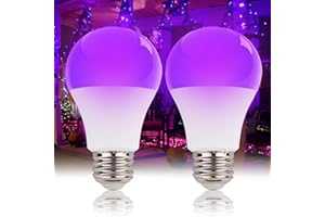 LIAISIMI UV Schwarzlicht Glühbirne, E27 UV Birne 10W Black Light Bulb, 385-400 nm UVA Level Schwarzlichtlampe, UV Beleuchtung für Halloween Party, Keller, Disco, Club (2 Stück-Weiß)