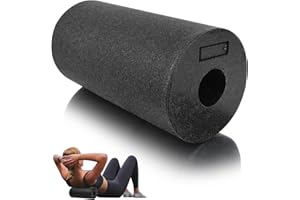VFANDV Faszienrolle, 30 x 15 cm Professionelle Faszien Rolle Wirbelsäule, Foam Roller für Rücken, Black Massagerolle, Fitness Rolle, Yoga Massageroller (Mittlere Härte, Schwarz)