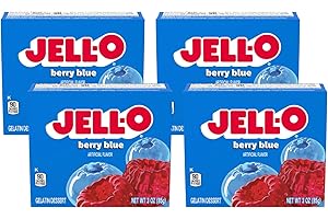Jello Berry Blue Gelatin Dessert Jell-O 3oz 85g (4 packs)