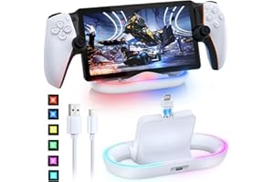 Chargeur Magnétique pour PS Portal Remote Player-FASTSNAIL Accessoires PSP Compatibles avec PlayStation Portal Remote Player-Support LED pour PS5 Portable