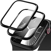 Diruite 2-Pack for Apple Watch SE 3/2/1 /Series 6 5 4 44 mm Tempered Glass Screen Protector, 3D Aluminium Alloy+Tempered Glas