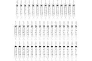 WANDGU Jeringa estéril de 50 unidades: jeringas sin aguja de 2,5 ml para alimentación animal, jeringas de plástico empaquetadas individualmente con tapas para dosis finas, aficiones, manualidades y