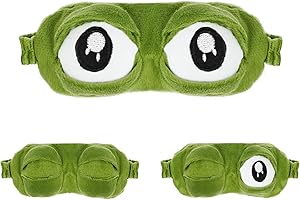ACWOO Augenmaske, 3D Süße Tiere Schlafmaske Augenbinde, Flusen Karikatur Frosch Schlafen Lustige Neuheit Augenabdeckung, schlafmaske kinder, Schlafmaske lustige geschenke, sleeping mask, Grün