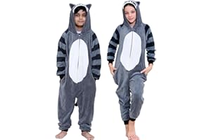 A2Z 4 Kids Zwierzę Onesie Dla Dzieci Unisex Szop Pracz Chłopcy Super Miękki Kostium Dla Dzieci Onesie Piżama Wygodne Dzieci Sukienka Up Kostium Do Kids Prezenty Wiek 2-13 Lat