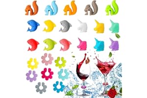 dcas Silikon Wein Marker, Teebeutel Halter Silikon, Glasmarkierer Party Weinglas, Wiederverwendbare Weinglasmarker, Für Verschiedene Tassen, Home Party, Dekorationsbedarf