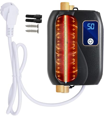 Btstil Elektrische doorstroomboiler, 3500 W, mini-doorstroomboiler, tankloos met digitaal led-display, paneel, elektrische instant boiler voor badkamer, keuken