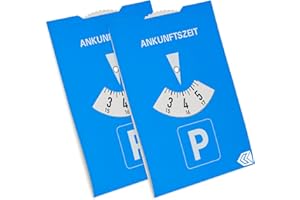 YOUR DAY MATE Disco de aparcamiento, 2 piezas, en azul, de papel, ajustable por las dos caras, parquímetro con ANKUNFTSZEIT, para coche, camión, autocaravana, Parking Disc Blue, discos de aparcamiento