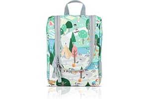 TA Trend Atelier Beauty case per bambini, borsa da toilette – sostenibile – poliestere riciclato – sacchetto per il lavaggio per bambini da appendere, Verde - Cielo