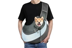 AUYAO Sac de Transport pour Chien Chat, Sac à Réglable BandoulièRe pour Petit Moyen Chiens/Chats, Sac à Bandoulière Mains Libres pour Animaux Jusqu’à 5kg pour l'extérieur, Marcher, Voyages(Bleu)