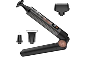 Hatteker Tondeuse Corps électrique Rasoir pour le dos Homme avec bras extensible Rasoir dorsal ajustable du corps,visage,bras,menton Tondeusebarbe sans fil Commerce Étanche Kit de coiffure