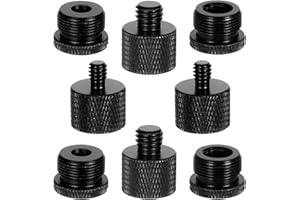 STYQUENZER 8 Pcs Mic Stand Adapter Microphone Adapter 5/8 Female to 3/8 Male 3/8 Female to 5/8 Male 5/8 Female to 1/4 Male 1/4 Female to 5/8 Male Screw Thread Adapter for Camera Tripod