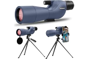 BOSSDUN Cannocchiale, cannocchiale da caccia per il tiro al bersaglio, telescopio impermeabile con treppiede con prisma BAK4, adattatore per telefono, borsa per il trasporto (60L)
