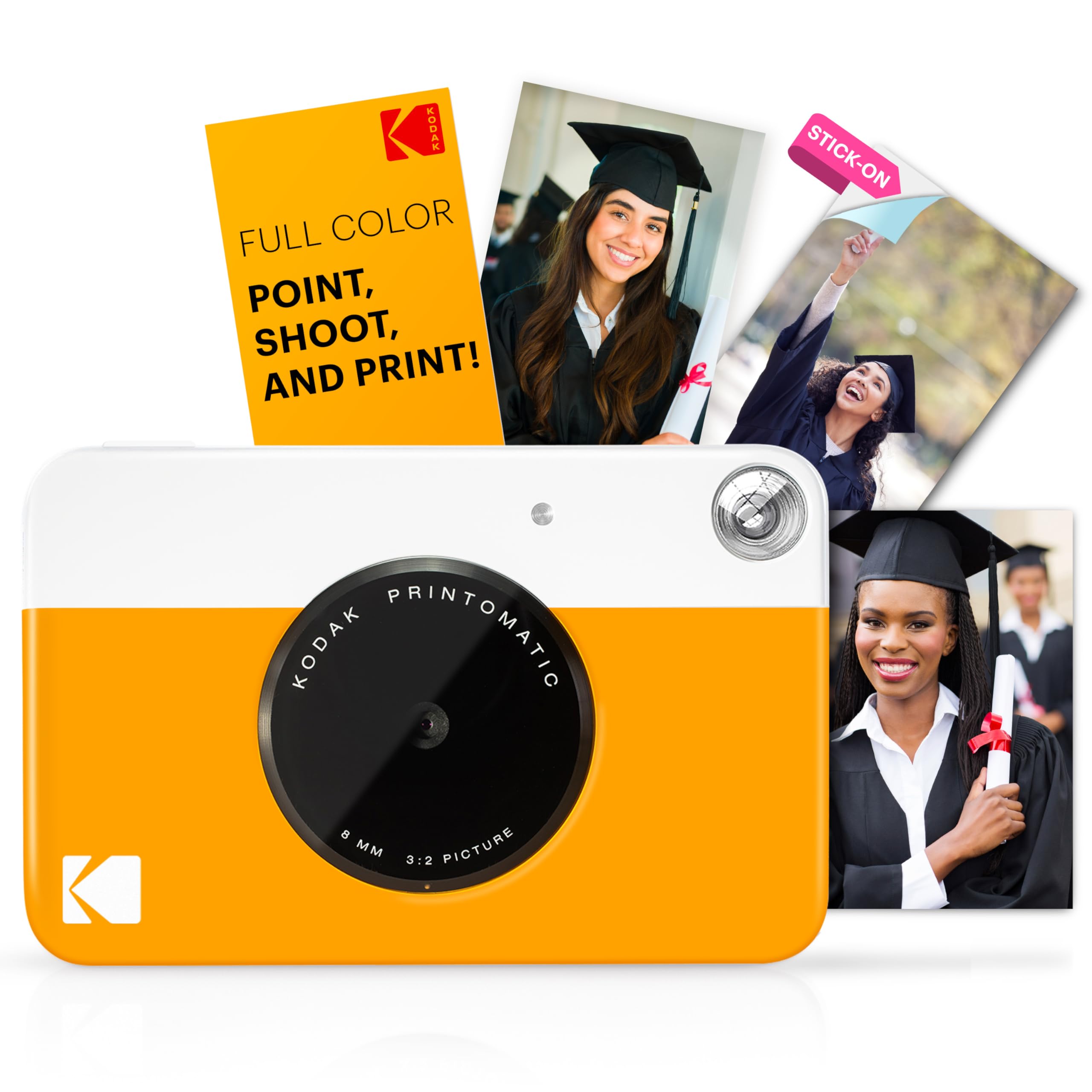 Kodak PRINTOMATIC Digital Instant Print Camera (Yellow), Full Color Prints On Zink 2x3 Sticky-Backed Photo Paper - Print Memo