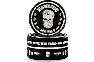 BANDIDO Aqua Hair Wax N.8 Black - Cera Capelli Uomo 150ml | Cera per Capelli Forte Tenuta e Lucentezza Naturale - Profumo alla Fragola | Effetto Bagnato | Pasta per Capelli Uomini con Formula Durevole