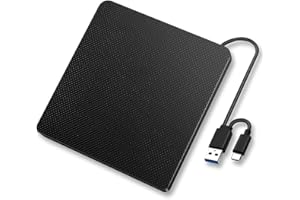 YMY Portable External DVD Drive, 2 in 1 USB3.0 & Type-C CD/DVD-RW Recorder Optical CD Burner for Windows Mac OS, Compatible with HP, Dell XPS, Macbook, Macbook Pro 2019,2020 (Black)
