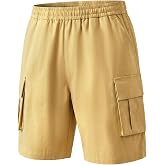 Hoseay Kids Cargo Shorts Elastic Waist Multiple Pockets 7-15 Years | Baggy, Lightweight, Sports Shorts, Breathable Trousers f