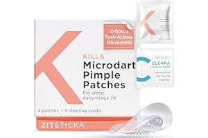 ZitSticka Killa Kit - Pimple Patches, Spot Patches - Fast-Acting Microdart Patch for Covering Zits and Spots, Acne Patches for Face and Skin (4 Pack)