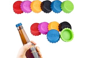 MANICAF 12 Stücke Flaschenverschluss, Bunt Silikon Kronkorken Beer Save, Wiederverwendbarer Bierflaschenverschluss für Bier, Glasflaschen