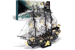 Piececool Puzzle 3D Metal Maqueta, Perla Negra Barco Pirata Maquetas Puzle 3D Maquetas para Regalos, Puzles 3D para Adultos y Adolescentes