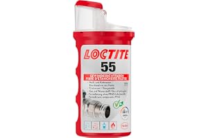 LOCTITE 55, gängtätningstråd för snabb tätning, gängtätning för rörgänga och anslutningar, för gänga av metall och plast, 1 x