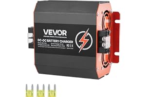 VEVOR 12 V 30 A DC till DC batteriladdare, 375 W, inbyggd batteriladdare för blysyra, litium, AGM, gel och översvämmade batte