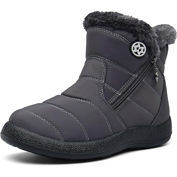 Gaatpot Vrouwen Winter Warm Sneeuwlaarzen Dames Slip Op Waterbestendig Outdoor Bont Gevoerde Enkel Booties Schoenen Maat 3-9, Zwart, 40 EU