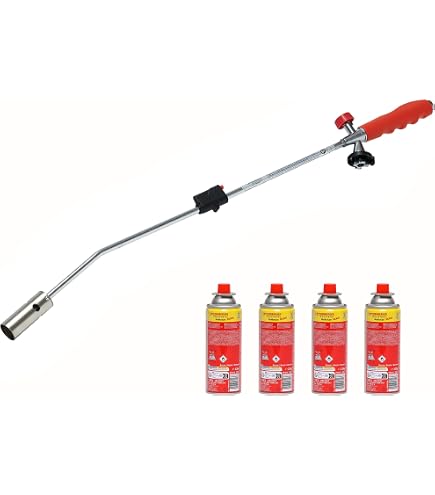 Sondiko Gas-Unkrautbrenner Mit Großer Flamme – Bis 1.300.000 BTU – Inkl. 5 M Schlauch & Druckminderer – Für Garten, Eis, Dach