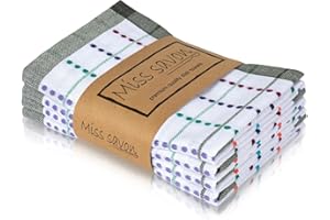 MISS SAVON Strofinacci Cucina Set di 4 Canovacci Cucina Cotone 100% Stracci Cucina Set Strofinacci Cucina Colorati in Cotone di alta Qualità (multicolore, set da 4)