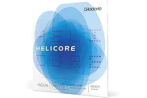 D'Addario Orchestral - Helicore 4/4 Size Violin Strings Set with Plain Steel E String - H310 4/4H - Full Set - Heavy Tension