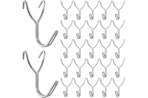 MOROBOR Pegboard Hooks 50pcs,1 Inch Silver J Hooks, Stainless Steel Fit for 1.2Inch Hole Pitch Pegboard, Will Not Fall Out, Display Hooks for Hanging Necklaces, Earrings, Jewelry, Keys