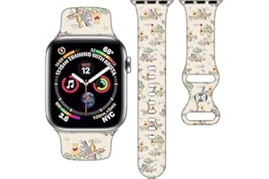 AXCOFYER7 Cartoon-Armband, kompatibel mit Apple Watch, 38 mm/40 mm/41 mm/42 mm/44 mm/45 mm, niedliches Ersatz-Armband für Apple Watch SE2 Serie 9, 8, 7, 6, 5, 4, 3, Silikon-iWatch-Band für Damen und Herren