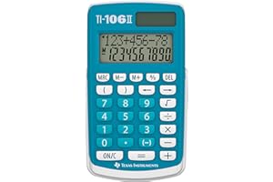 Texas Instruments TI-106 II - Calculatrice Scientifique Solaire, Une Calculatrice de Poche Durable et Facile à Utiliser avec Quatre opérations arithmétiques de Base, en/GR/DE/FR